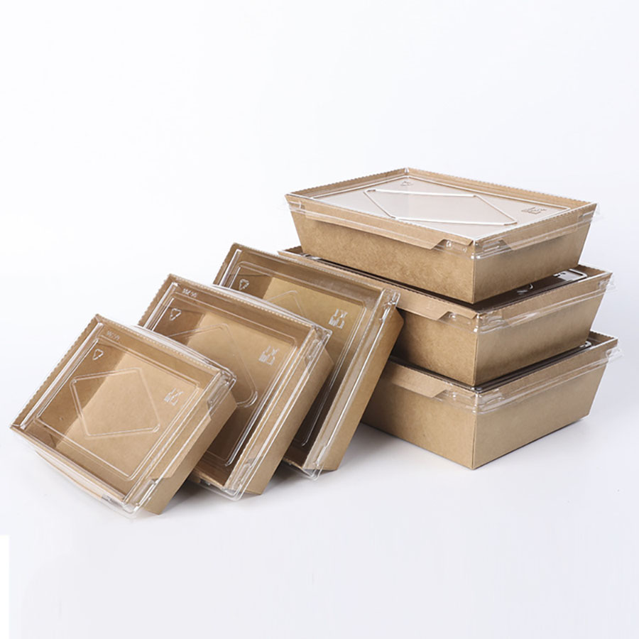 20/30 個クラフト紙弁当箱食品高速テイクアウト包装箱寿司サラダフルーツケーキサンドイッチ食品包装箱蓋