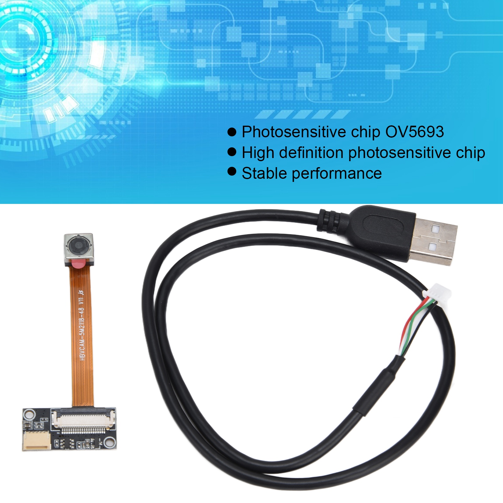 USB カメラ モジュール OV5693 5MP オート フォーカス 76° 広角WinXP セキュリティ監視用オート フォーカス カメラ モジュール
