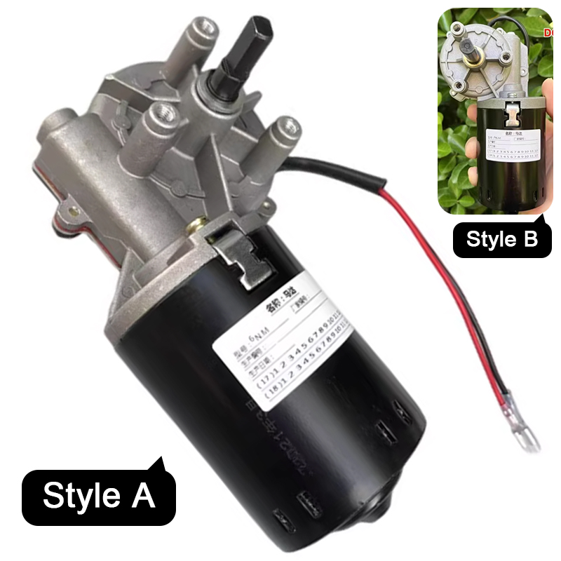 高速 DC ウォームギア減速機 60 ワット 24 V 52RPM 電気可逆セルフロックメタルギアモーター正と負