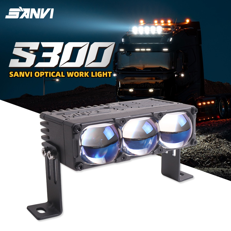 SANVI S300 LED スポットライトライト Bi Led グリルランプ 4X4 オフロード車グリルバンパートラックトラクターオートバイ補助ライト