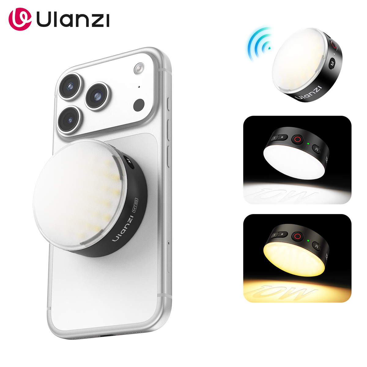 Ulanzi MFL01 ミニ磁気ポータブル電話フラッシュ 2500-8500K 二色補助光調光フラッシュライト Iphone 17 16 Android Vlog 用