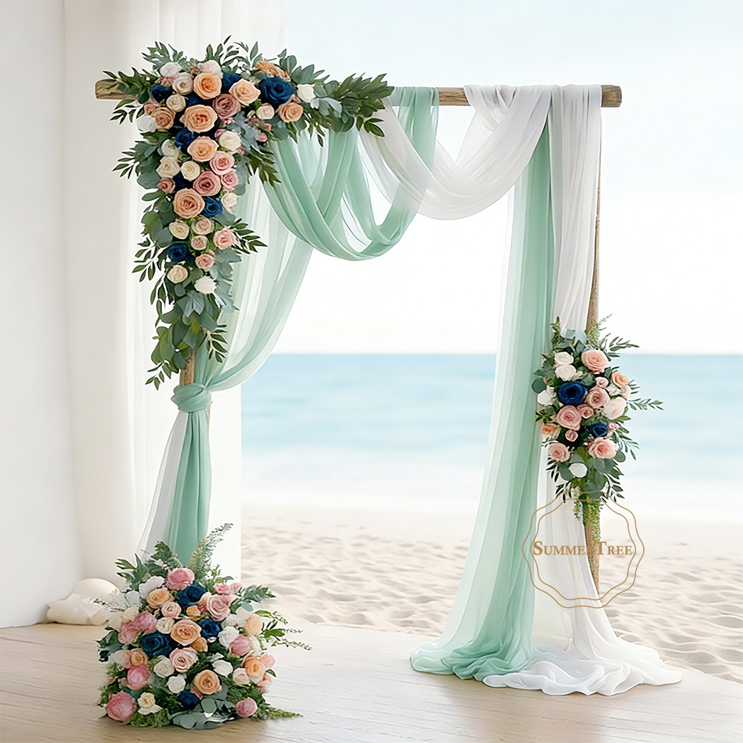 6 メートル/10 メートルの結婚式のアーチドレープ生地薄手のカーテンドレープ背景パーティー用品ホームカーテンセレモニー装飾