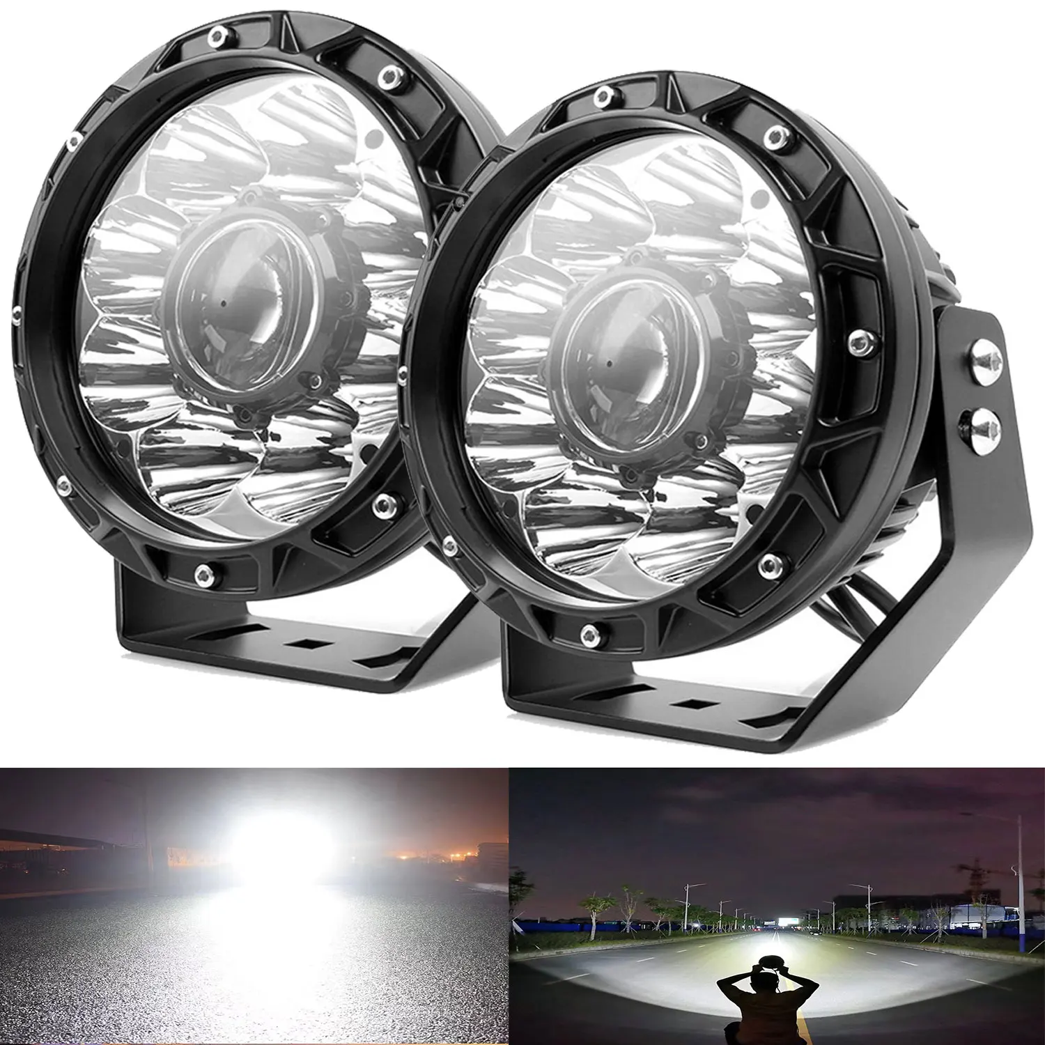車のハイブリッジサーチライトスポットライト LED 電球長距離 4x4 駆動 Led オフロード 12v 24v フラッドビーム車のトラック ATV SUV