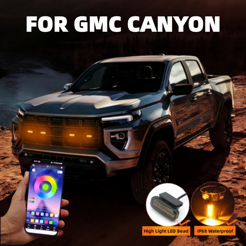 LED フロントグリルライト GMC キャニオン車のデイタイムランニングライトホイール眉毛ランプピックアップオフロード 12V