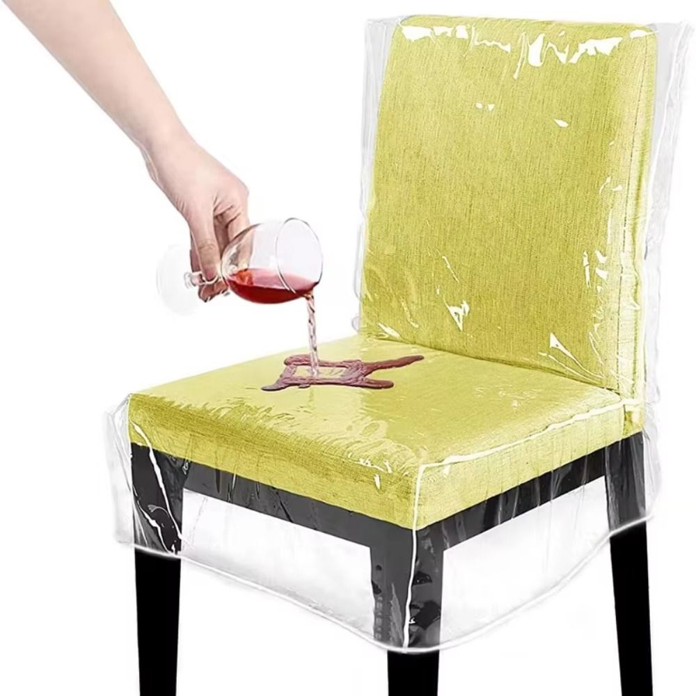 新しい透明椅子カバーアンチスクラッチ防水椅子防塵カバー PVC 背もたれ椅子カバー家庭用ダイニングルーム