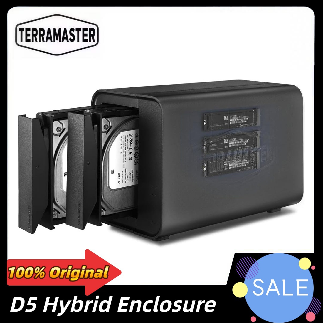 TERRAMASTER D5 ハイブリッド HDD NVMe エンクロージャ USB 3.2 Gen 2 10Gbps Type C 5Bay USB 専用 2 3 RAID ハイブリッド ディスク アレイ (ディスクレス)