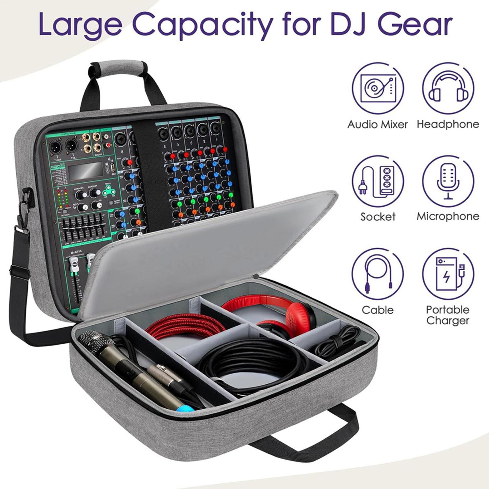 オーディオミキサーバッグ大型録音機器バッグDJミキサー保護バッグコンパクトオーディオDJミキサーケース調節可能な収納アクセサリー