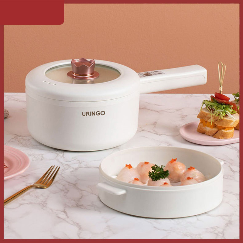 URINGO 1.6/2L 電気鍋 5 スピード調整可能な多機能電気炊飯器ノンスティックパンフライパン家庭用寮