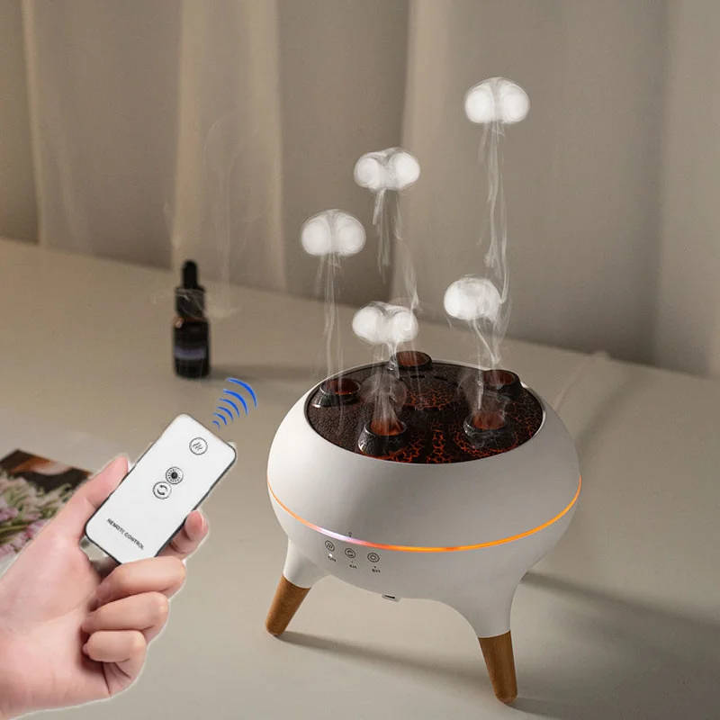 ダイナミッククラゲ空気加湿器 250 ミリリットルエッセンシャルオイルディフューザーリモコン寝室加湿器 7 カラフルなナイトライト付き