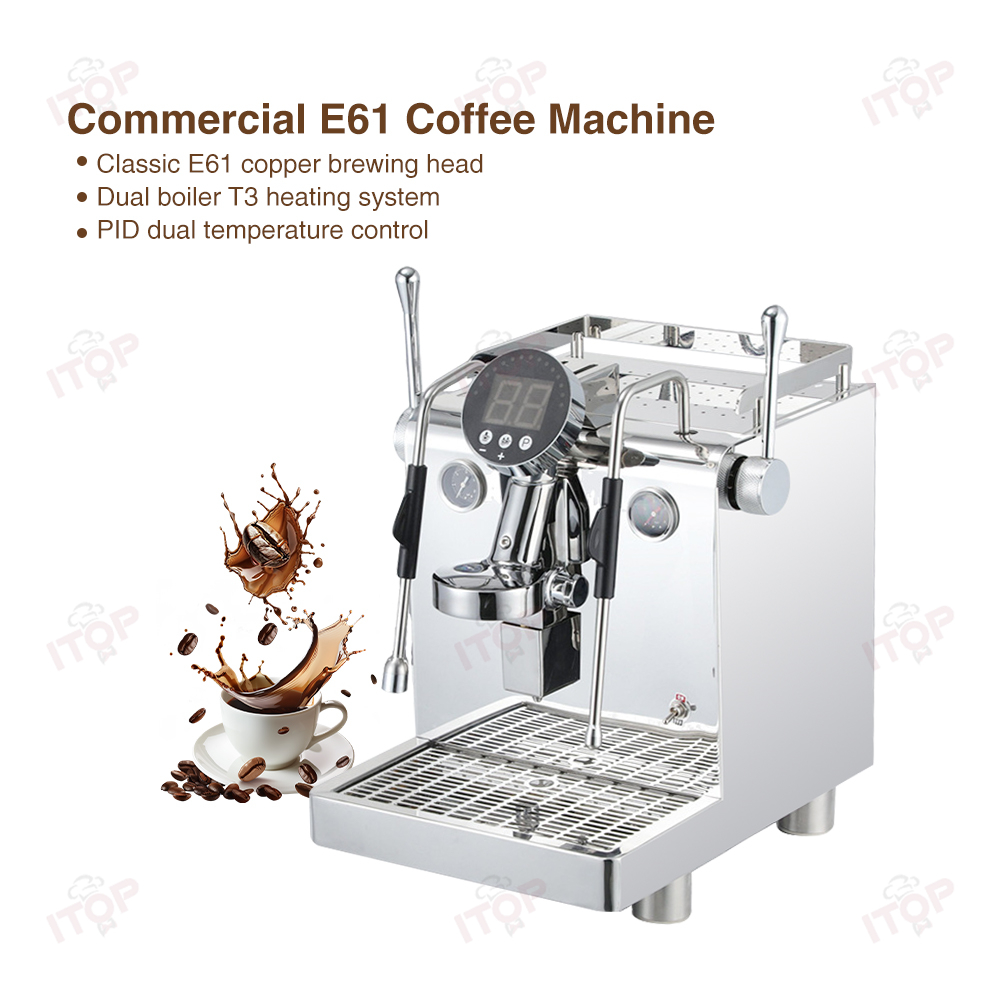 ITOP CME61DC 商業 E61 コーヒーマシンデュアルボイラー 3000 ワット PID 温度制御ロータリーポンプ家庭用