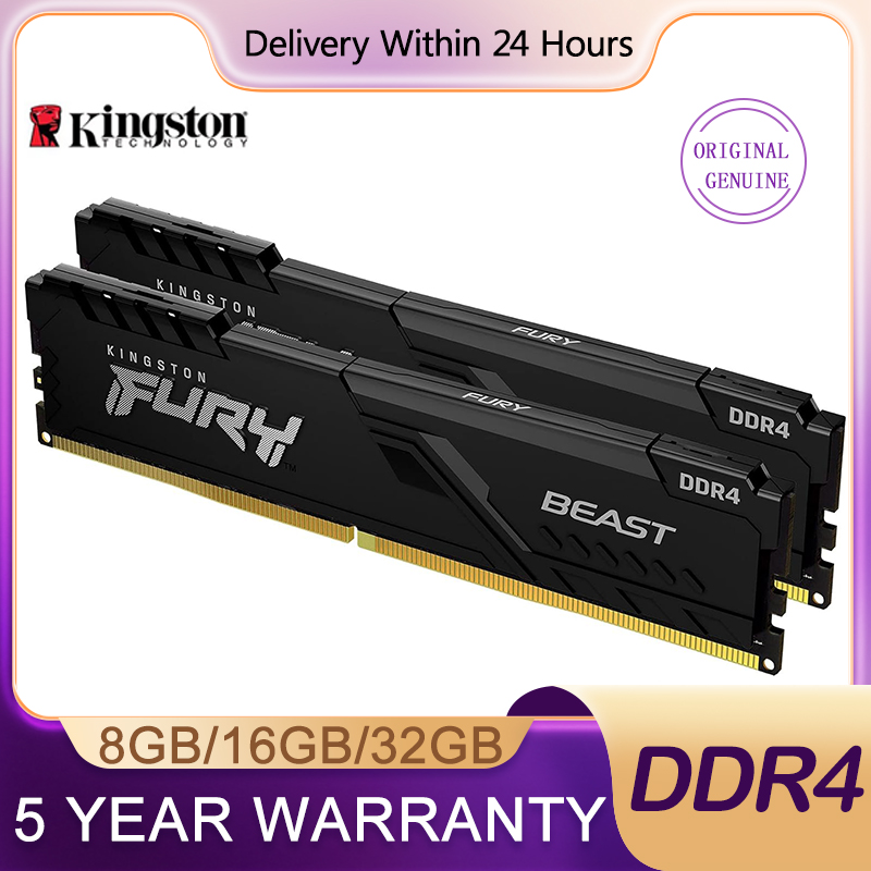 Kingston Fury Beast DDR4 8GB 16GB 32GB 3200MHz 2666MHz 3600MHz メモリ 288ピン DIMM RAM デスクトップメモリ eスポーツ ゲーム用 Intel AMD