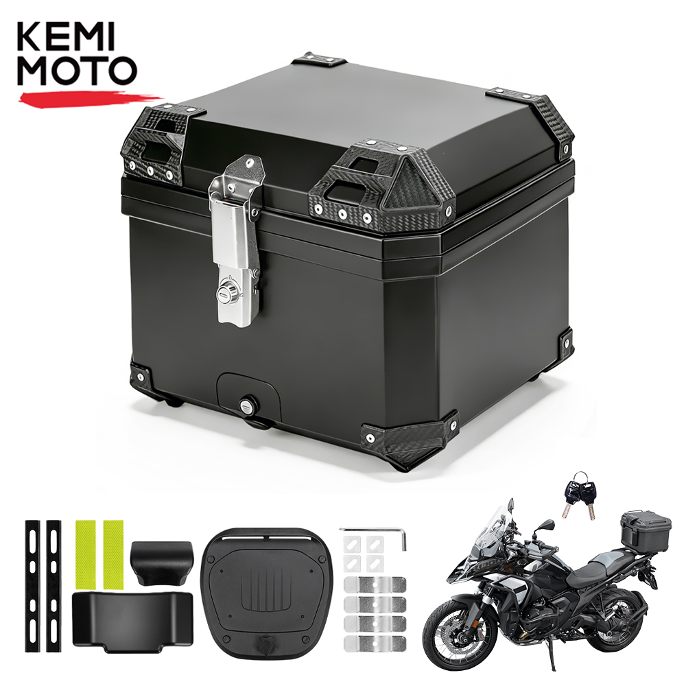 65L オートバイヘルメットボックスユニバーサルトップテールリア荷物収納ツールケースロック BMW R1200GS R1250GS R1200GS 1200 GS LC ADV