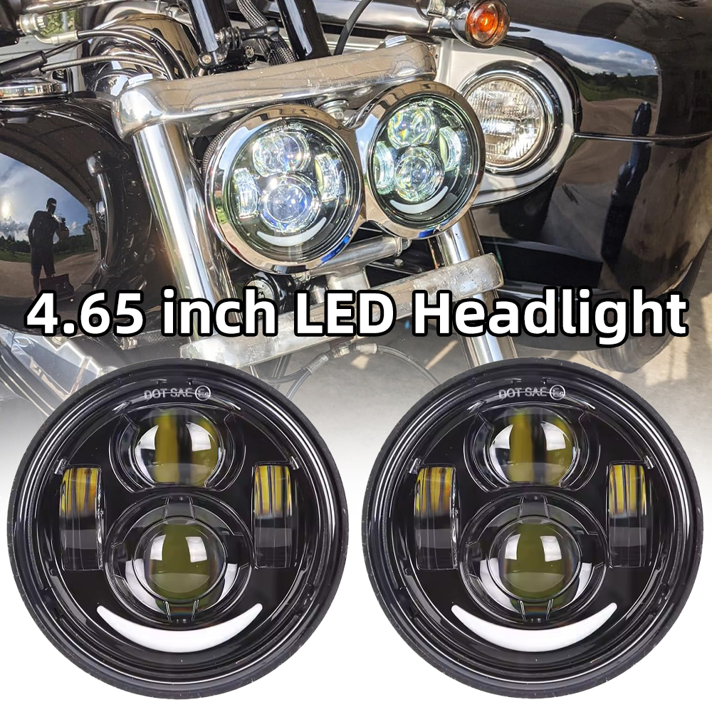4.65 インチ LED ヘッドライトハーレーダイナファットボブ FXDF 2008-2017 オートバイプロジェクターデュアル LED ヘッドランプ