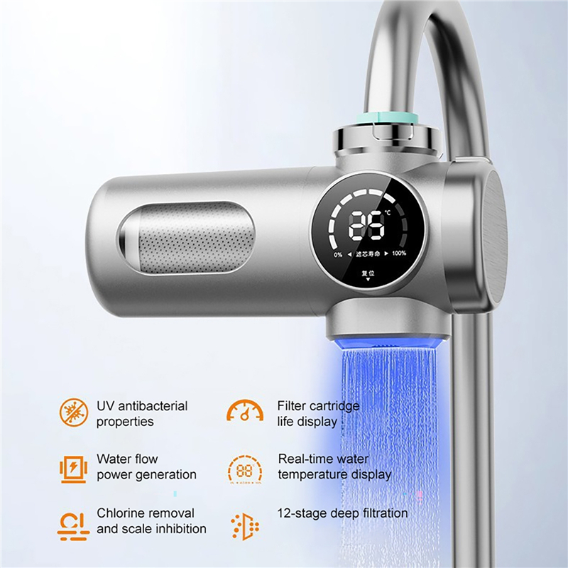 蛇口浄水器 紫外線徹底滅菌 複合スケール抑制剤フィルターエレメントを使用した 12 段階精密ろ過