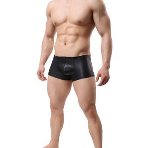 Custom Men's Faux Leather Boxer Briefs and Boxer Shorts: Low-Rise, Eco-Friendly, Breathable, Stylish, and Comfortable for Everyday Wear