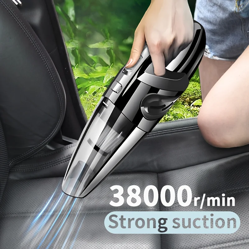 車用コードレス掃除機 - アップグレードされたアルミニウムブレード吸引ポート、強力なモーターを備えた車の掃除用の大容量ポータブル