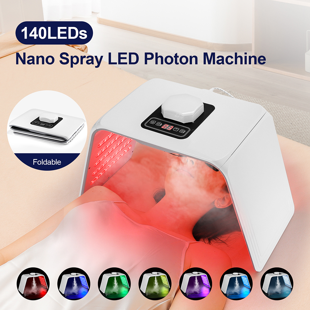 7 色 LED フォトンマシンナノスプレービューティーサロン家庭用顔ボディ LED マスク PDT マシン肌水分補給スパスキンケア
