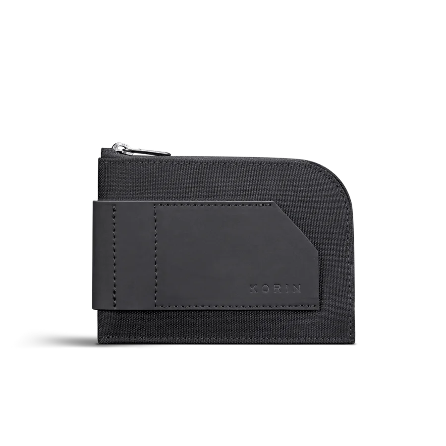 Korin デザイン HubWallet 男性 RFID 財布ビジネスパスポート黒超薄型ショート財布ライトシンプルなトラベルアクセサリー