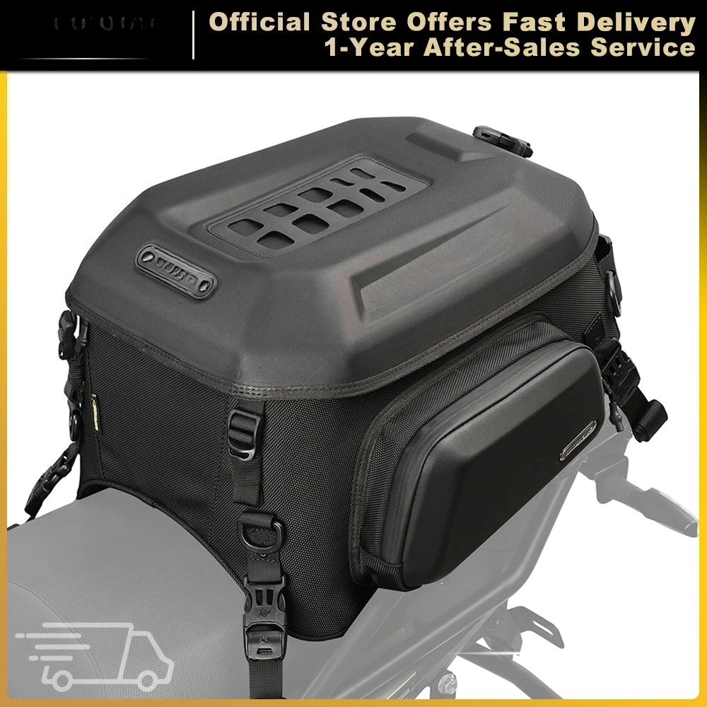 Rhinowalk オートバイ後部座席バッグバッグ 23L-35L 拡張可能な防水インナーバッグ EVA ハードシェルバックパックテール荷物ライダーケース
