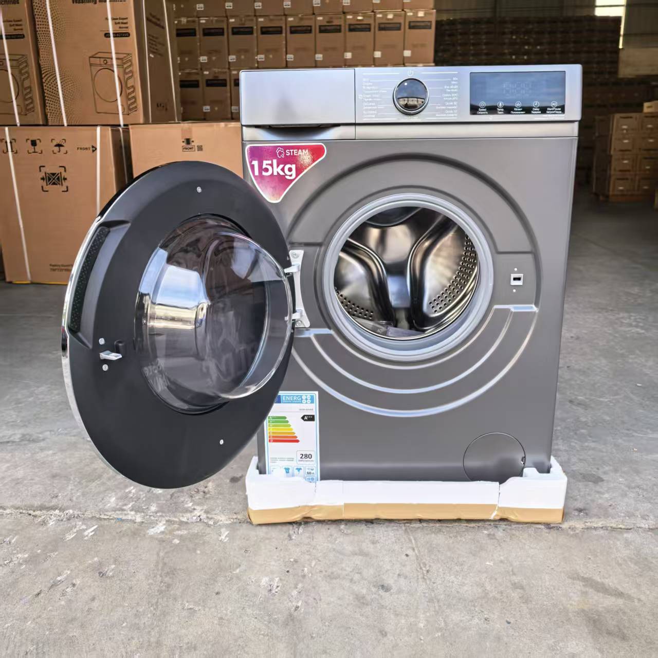 15 キロフロントローディング洗濯機 BLDC インバータークイック洗浄/スチーム洗浄/ドラムクリーン EU A