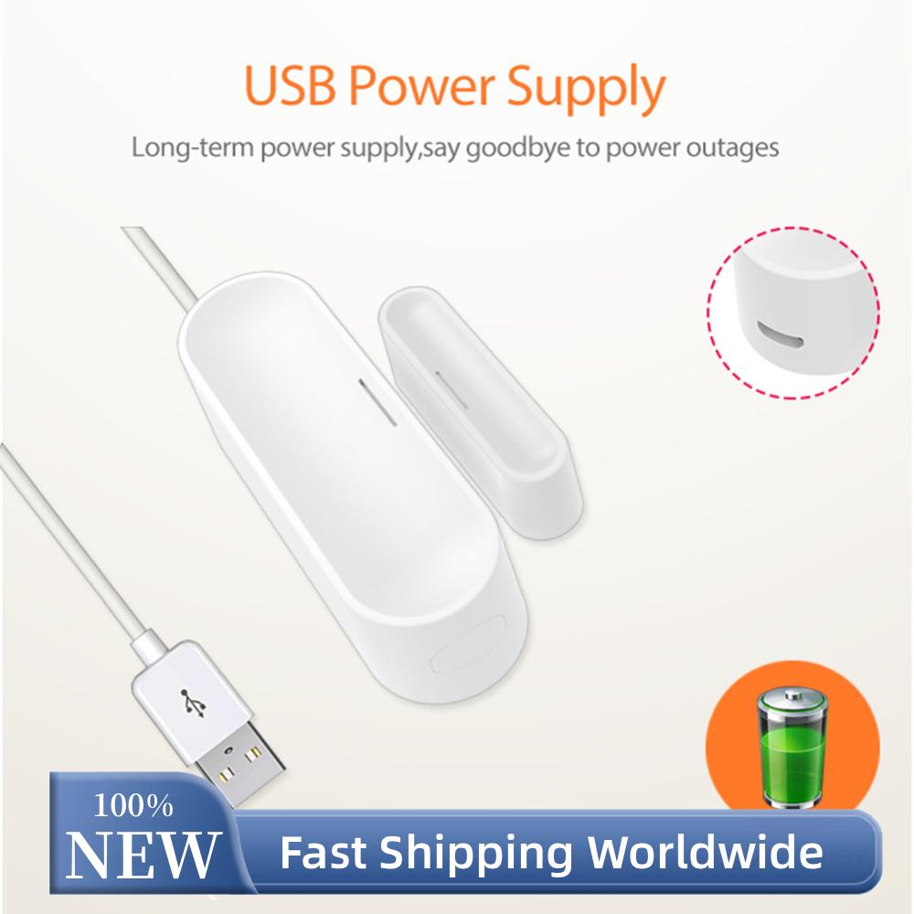 Tuya APP ドア開閉検知器 USB 駆動 ZigBee ドア窓センサー セキュリティ保護 窓ドアゲートセンサー 屋内用