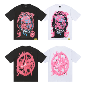 ALOCS × Lost Hills × XRAY コラボ ニットストリートウェア Tシャツ 100% コットン 半袖 レギュラーフィット メンズ ヒップホップ カスタム