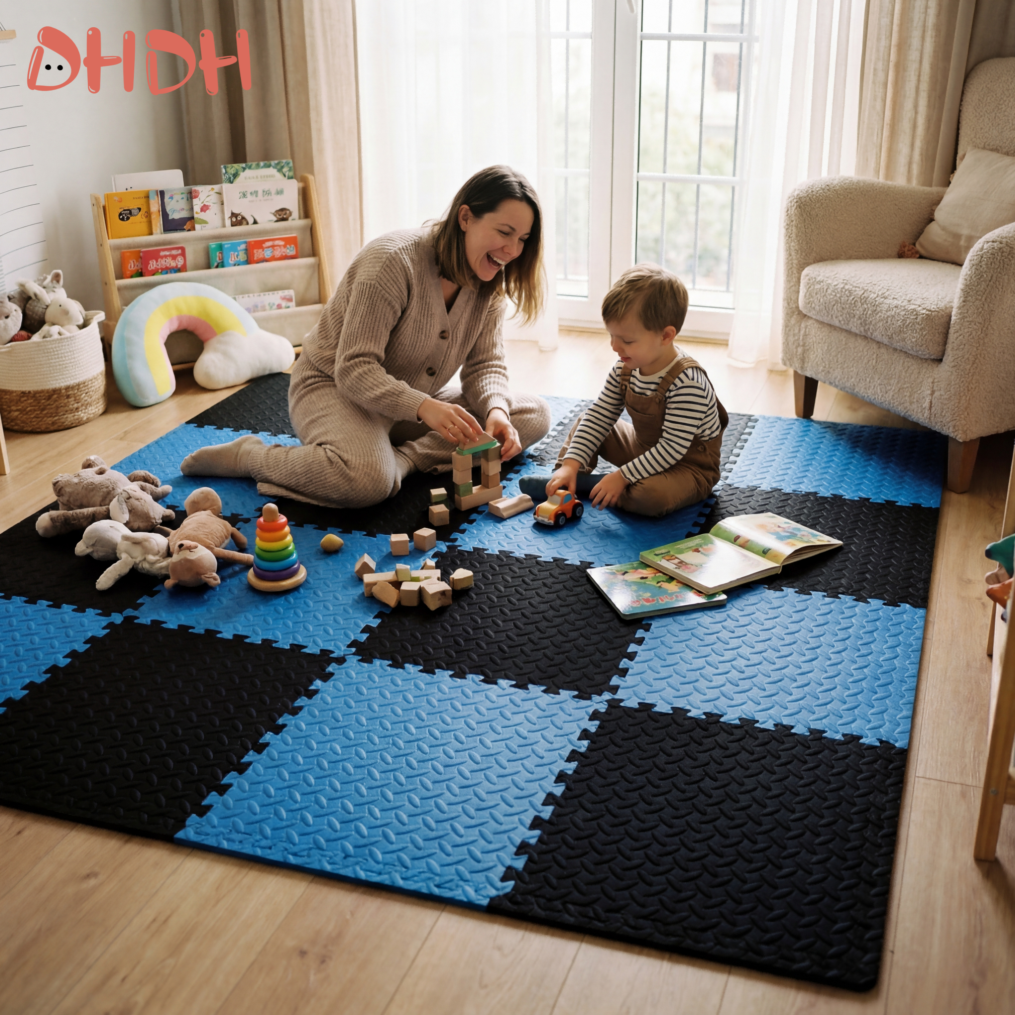 30x30cm EVA パズルマット - 子供用の厚いベビープレイマット、滑り止め