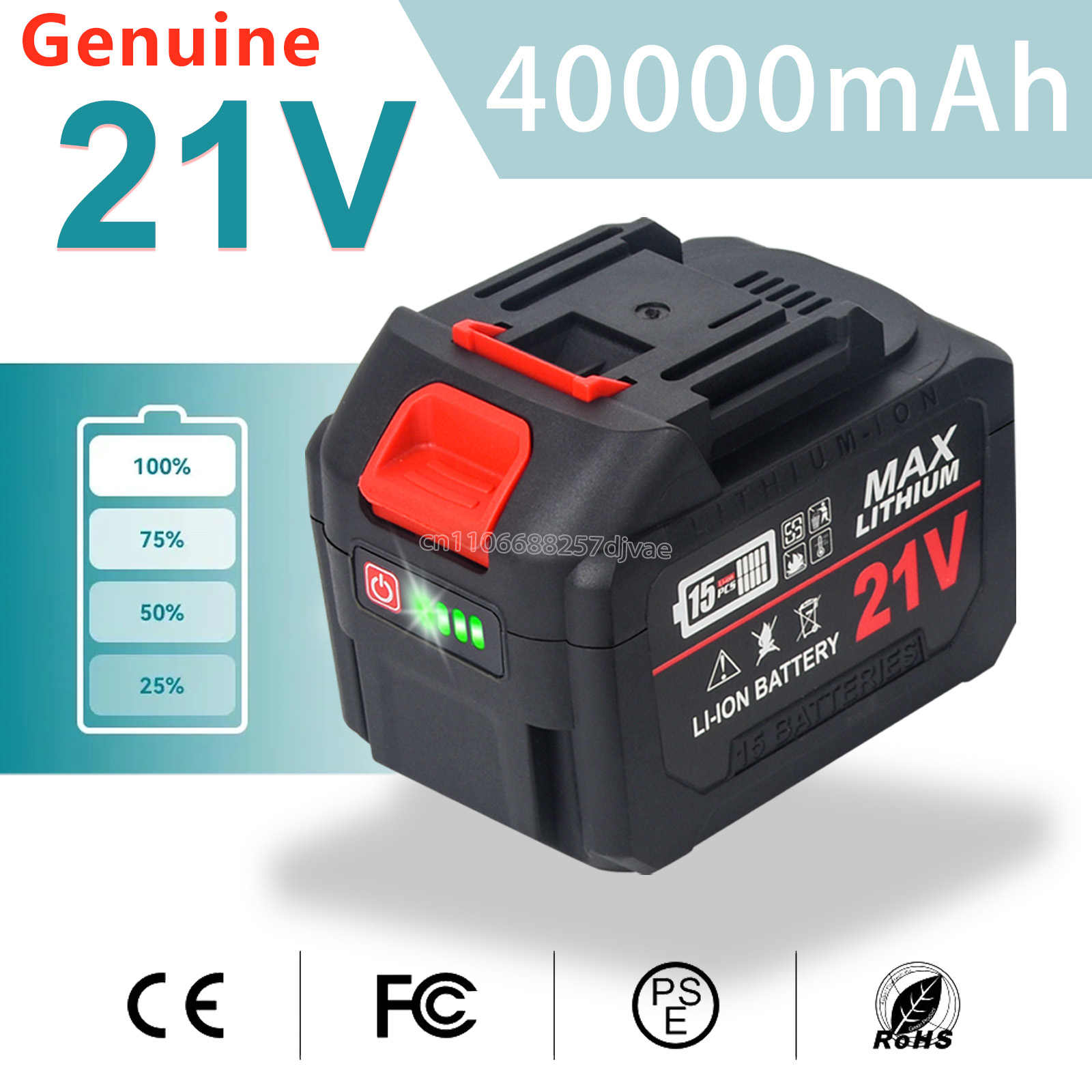 オリジナル 40000mAh 21V 充電式リチウムイオンバッテリーマキタ 18V 20V コードレス Dirll/ブラシレスレンチ/ドライバー用