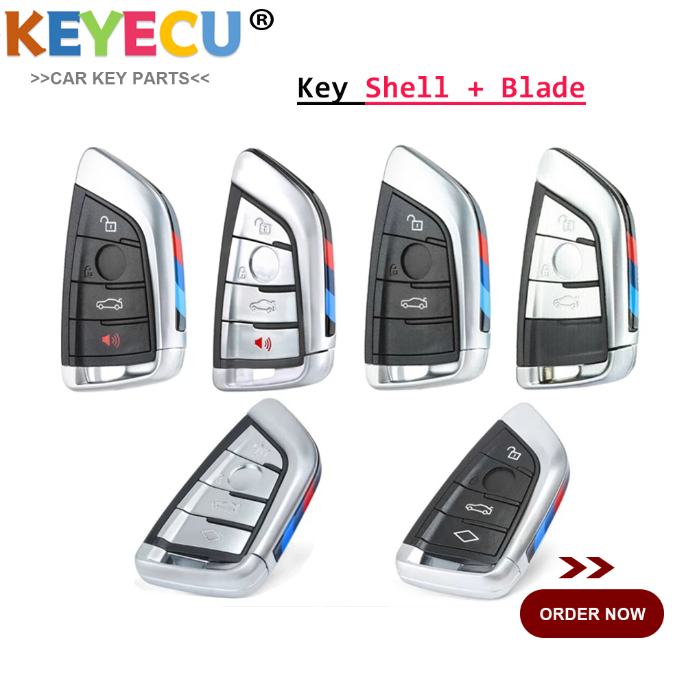 KEYECU ナイフカードスタイルスマートリモート車のキーシェルケース BMW X5 X6 F15 X6 F16 G30 7 シリーズ G11 X1 F48 F39 、 Fob 3/4 ボタン