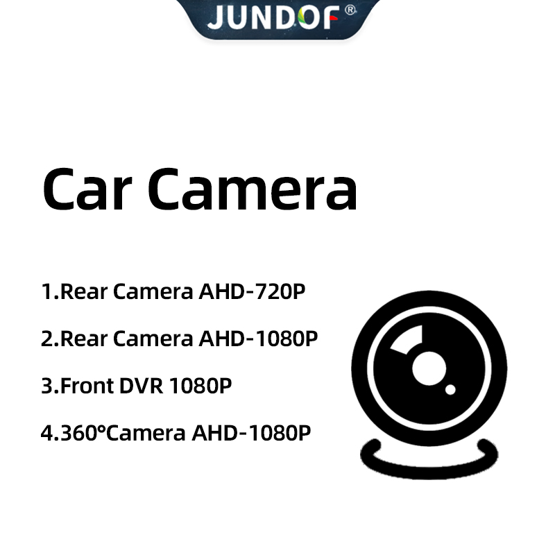 JUNDOF 1080P 720P AHD ダッシュカム、360° リアビューバックアップカメラ、広角車用マルチメディアカメラ、ADAS 付き DVR ドライブレコーダー