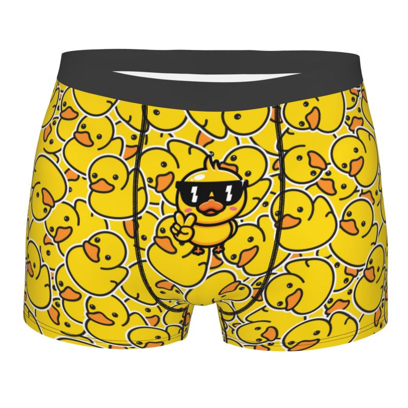 かわいいゴムアヒル男性ボクサーショーツ下着漫画ダッキーソフト通気性パンツ大サイズボクサーブリーフ少年ティーンのための