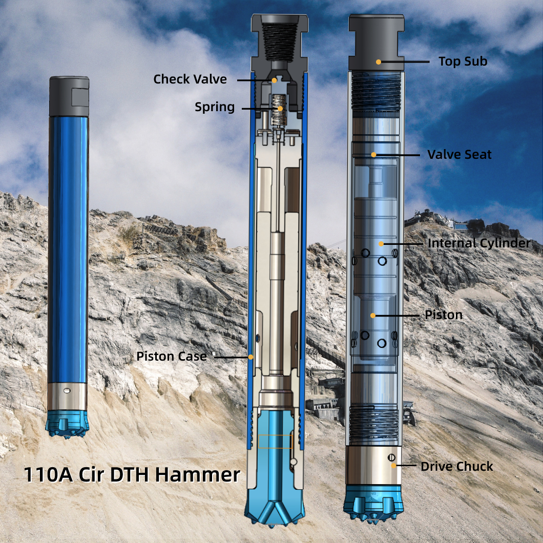 D Miningwell 4 インチ Dth ハンマー 110A 低圧井戸掘削リグ建設機械部品用