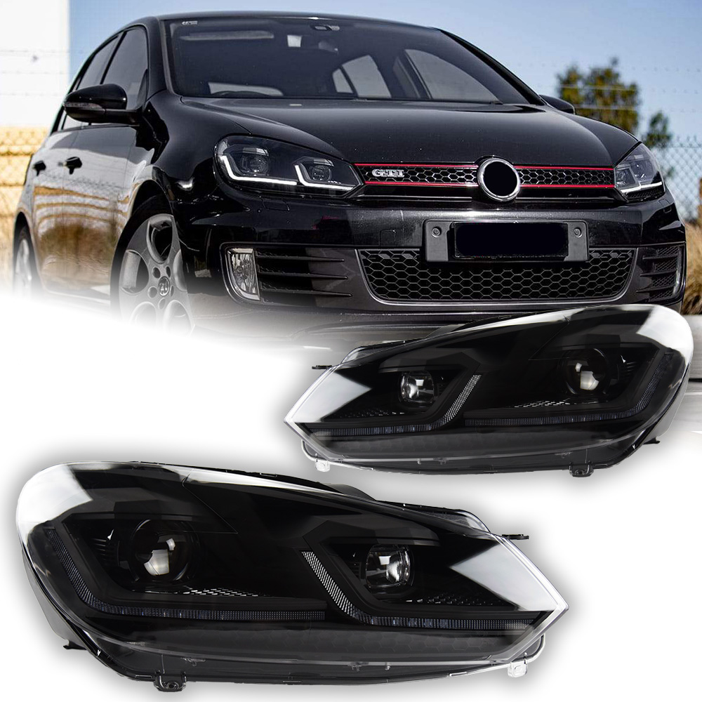 AKD カースタイリング LED ヘッドランプフォルクスワーゲンゴルフ 6 ヘッドライト 2009-2012 ゴルフ VI MK6 LED ヘッドライト DRL 信号ランプ自動車アクセサリー