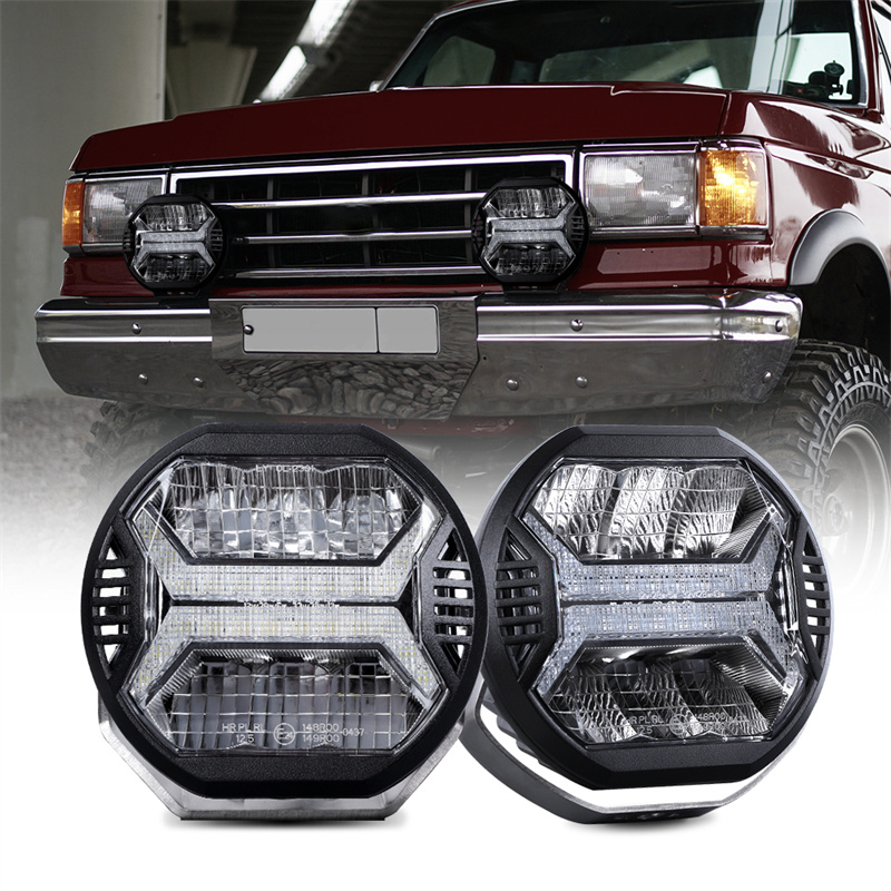 5.75 インチ車の Led ワークライトバースポットライト 12V アンバー DRL ドライビングライトジープトラックボートトラクター ATV オフロード 4X4 バラ