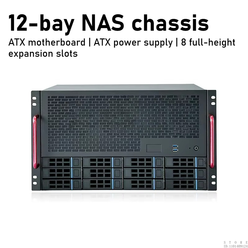 JMCD 12S4 高性能ゲーミング PC ケース 12 ベイ NAS シャーシ、ATX マザーボード、電源、起業家向け AIO サーバー