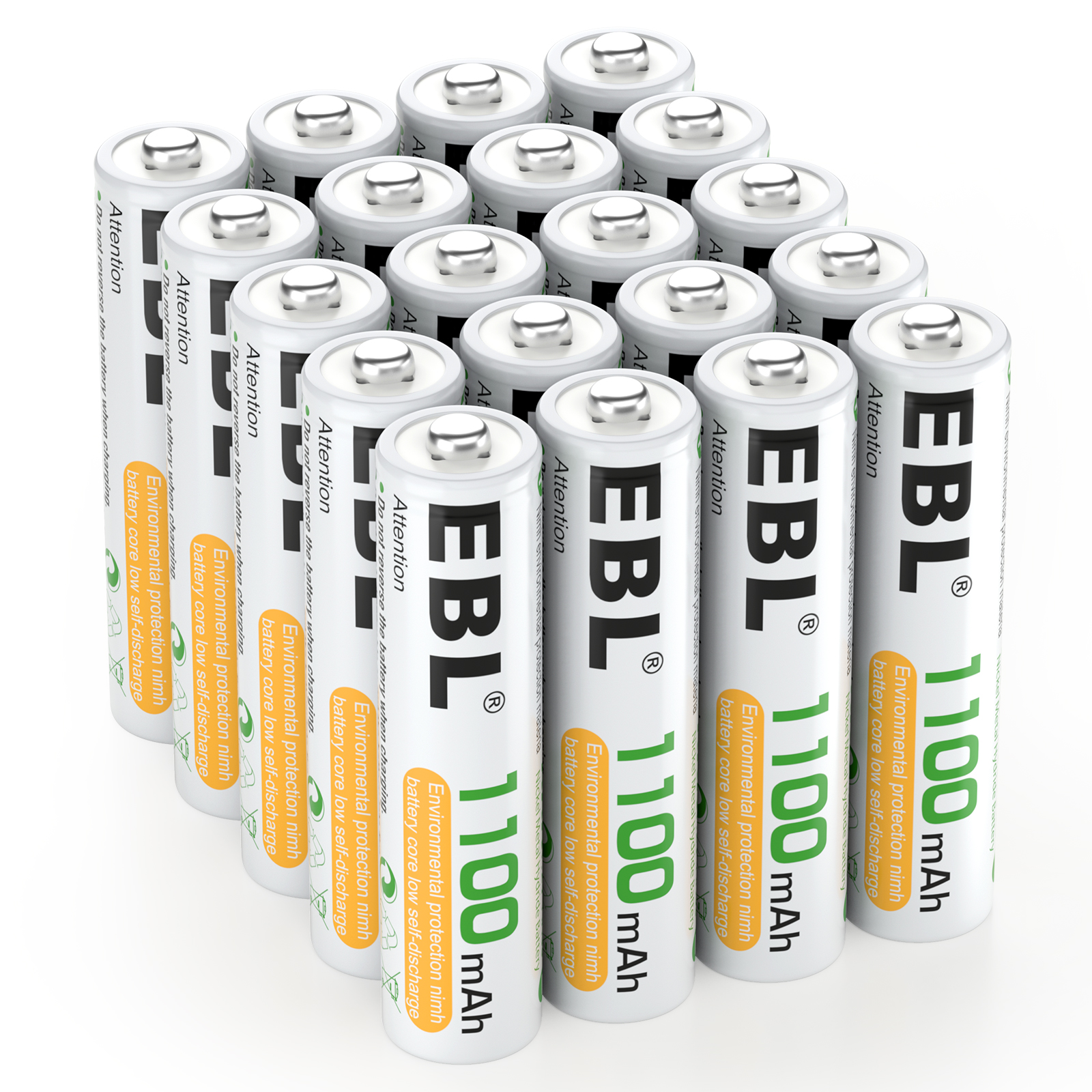 EBL AAA 1.2V 充電式電池 1100mAh ニッケル水素バッテリー高性能おもちゃリモコンマウス時計懐中電灯