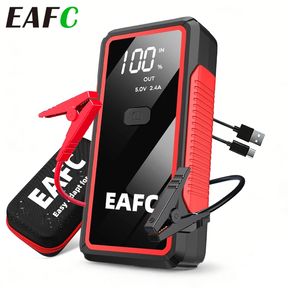 EAFC パワーバンク車ジャンプスターター 1000A/2000A/4000A 車バッテリー緊急ブースターワイヤレス充電 12V 自動始動装置
