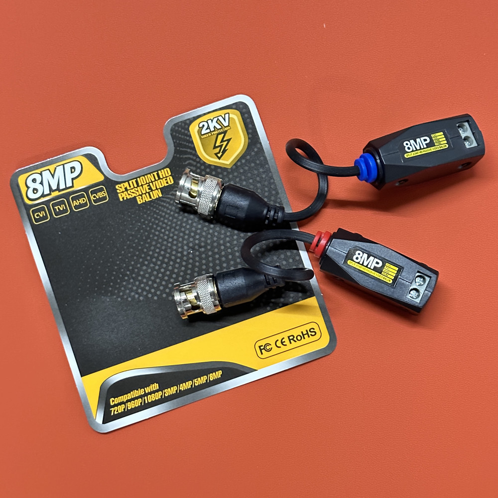 CCTV HD ビデオバラン 8MP BNC コネクタ伝送パッシブツイストペアトランスミッタ Cctv ケーブルサポート HD 8MP AHD/CVI/TVI カメラ