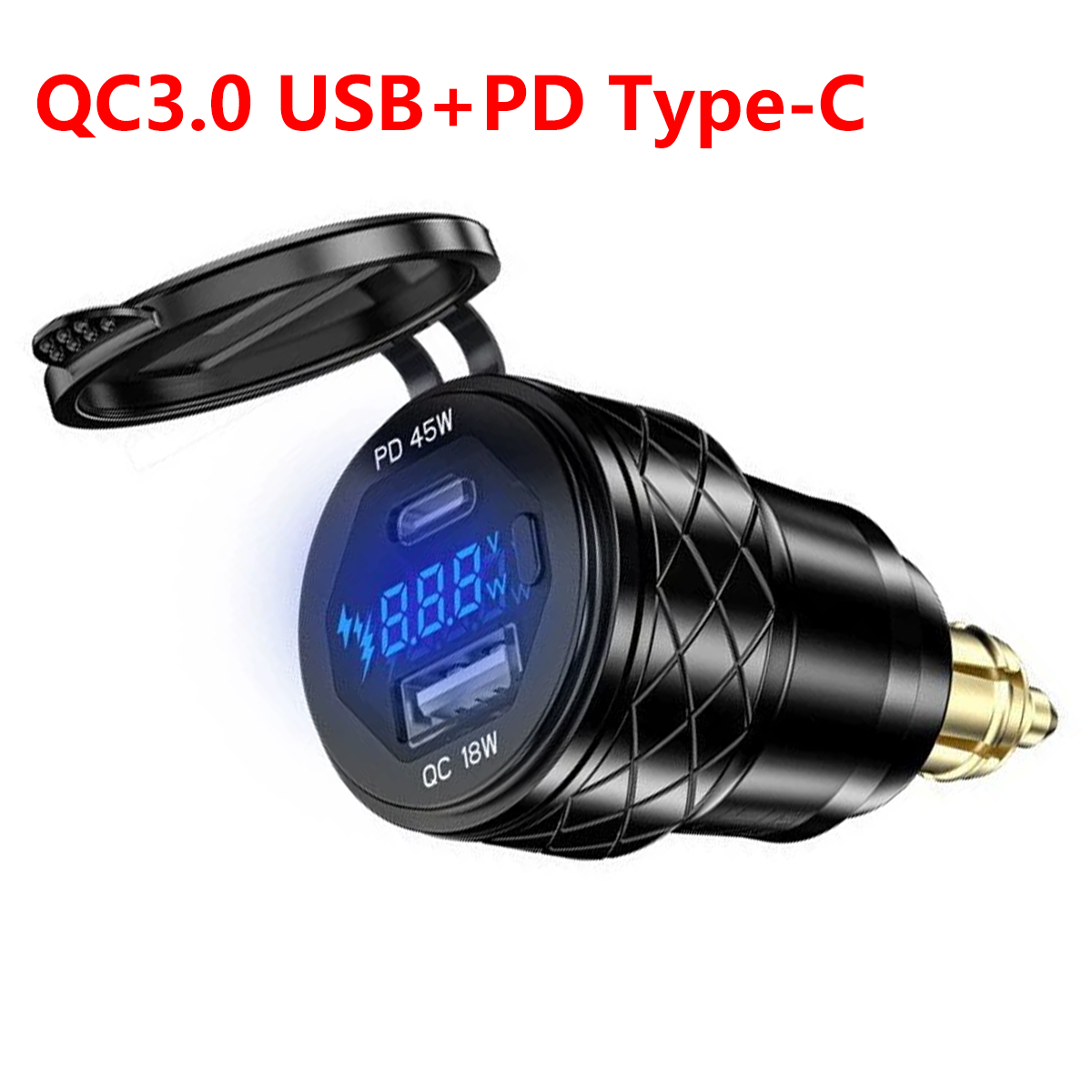 急速充電充電器プラグソケット電源アダプタ Hella DIN QC3.0 USB PD Type-C PD 45W QC 18W BMW オートバイ用