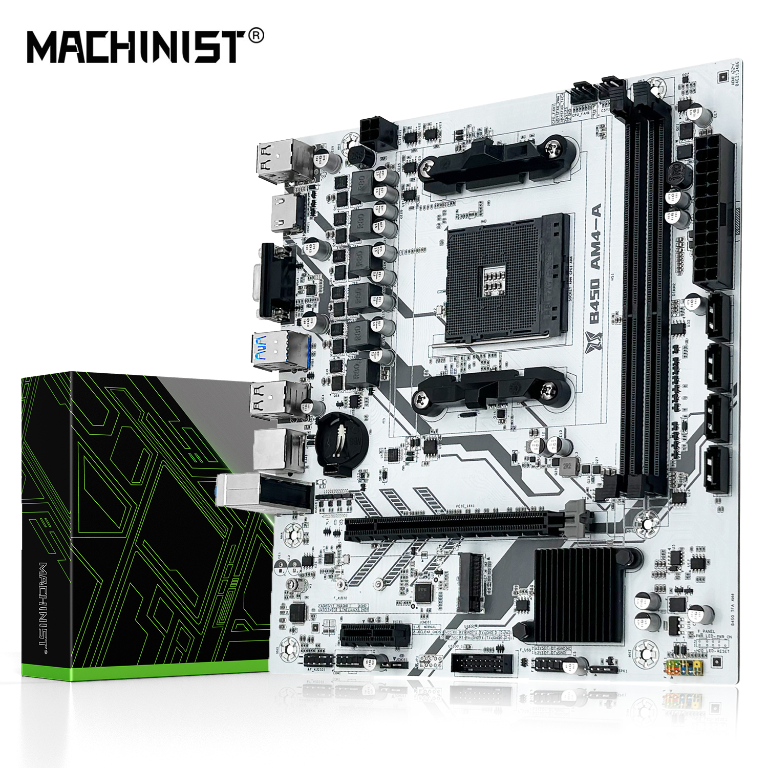 MACHINIST B450 マザーボード AMD プロセッサ デュアルチャネル DDR4 メモリ AM4 メインボード M.2 NVME (Ryzen 5500 5600 5600G CPU をサポート)