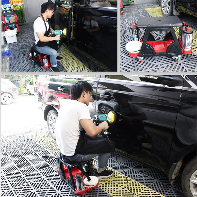 洗車 カービューティー作業台 多機能洗車チェア 研磨建設 移動プーリー ツールカート
