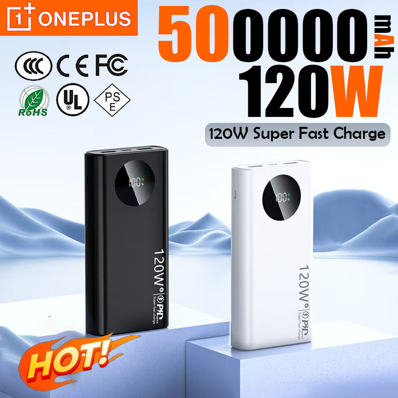 Oneplus 500000mAh LED ディスプレイパワーバンク CCC 認証高容量 120 ワット超高速充電 3C ポータブル外部バッテリー