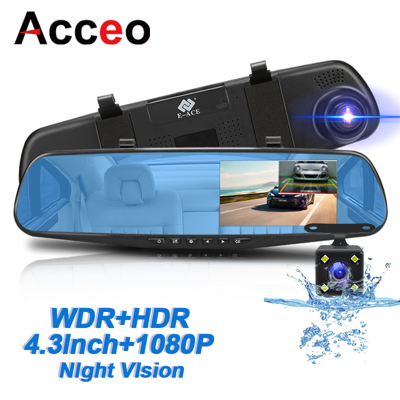 4.3 インチ 1080P ナイトビジョンカメラデュアルレンズ DVR バックミラーダッシュカム車 Dvr ダッシュカメラ車ビデオレコーダー自動ブラックボックス