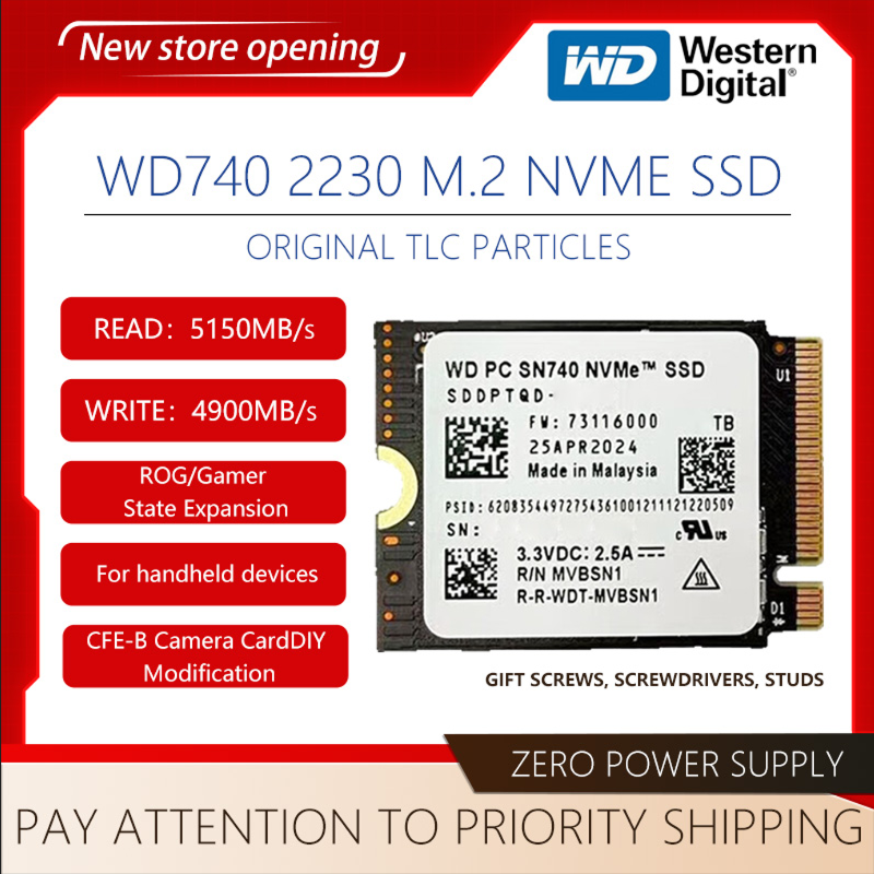 Western Digital SN740 1TB 2TB M.2 2230 Gen4 PCle 4.0 NVMe ソリッド ステート ドライブ Steam Deck Rog Ally Surface ProX ラップトップ PC 用