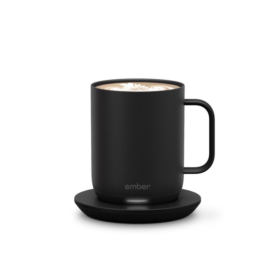 温度制御スマートマグ 2 10 オンス ブラック 1.5 時間のバッテリー寿命 アプリ制御の加熱コーヒーマグ