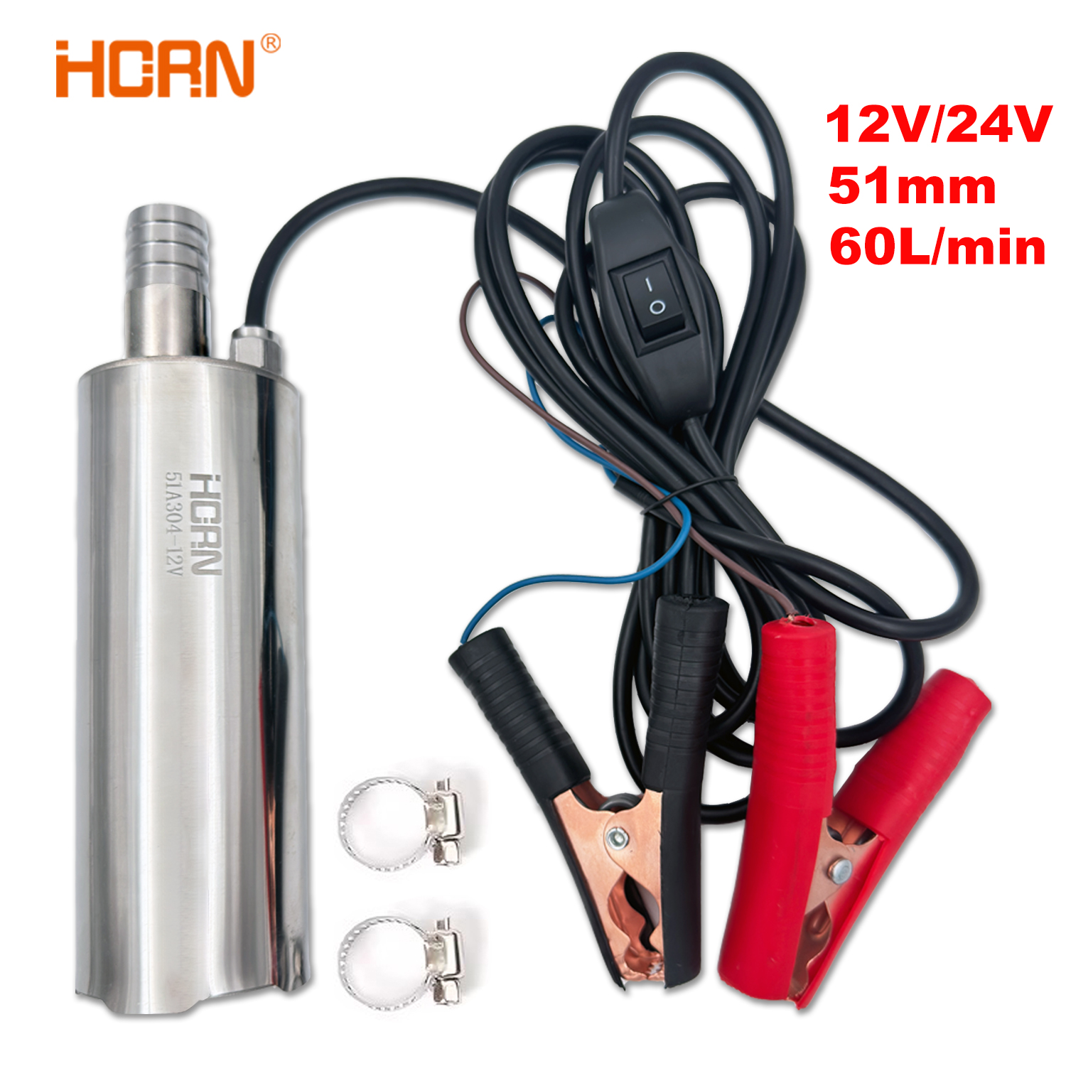 12 V/24 V 130 ワットポータブル DC 水中電動ポンプディーゼル燃料配送水下水吸引移送電動ポンプ 60L/分