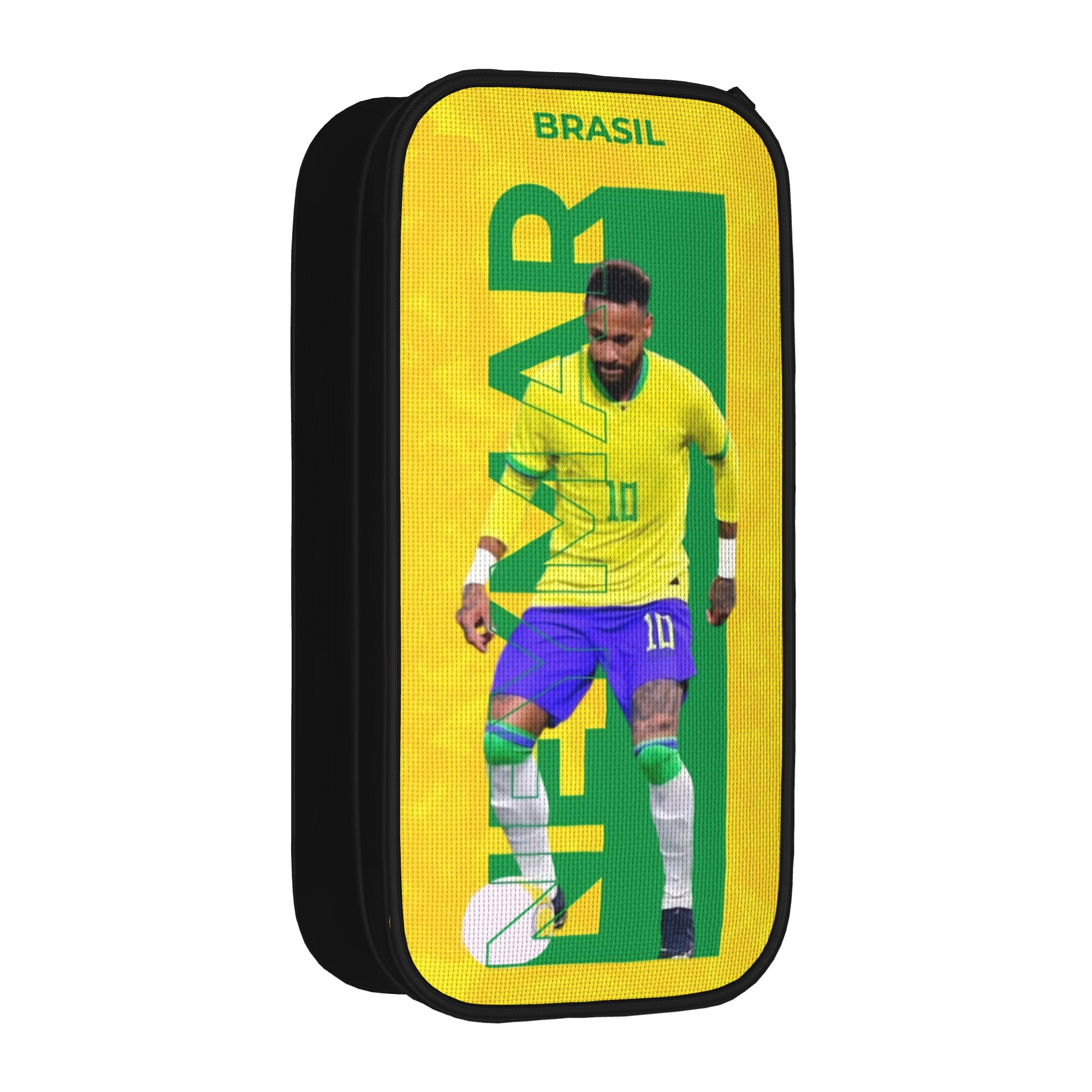 ネイマールブラジルサッカー鉛筆ケースかわいいサッカー番号 10 ペン鉛筆バッグ学生大型学用品化粧品鉛筆ケース