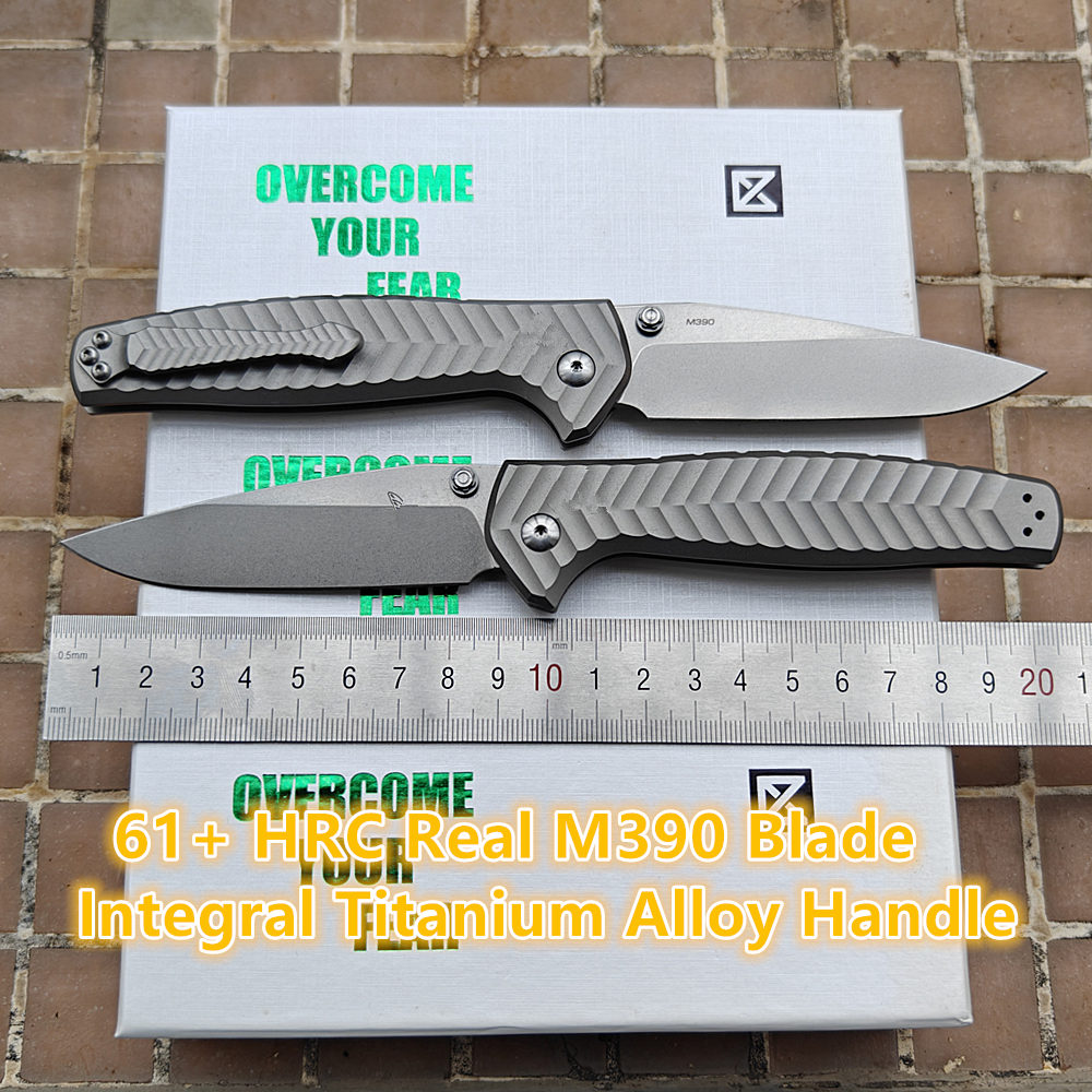 Overcome Anthem 781 Integral Titanium Handle Real M390 Ceramic Bearing Hike Camping Hunting Multi Utility Knife Outdoor EDC Tool