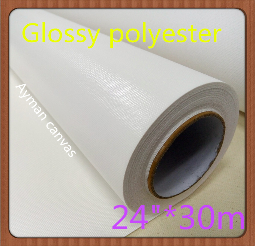 24"*30m Inkjet glossy polyester printing canvas roll 240g For Inkjet Printer