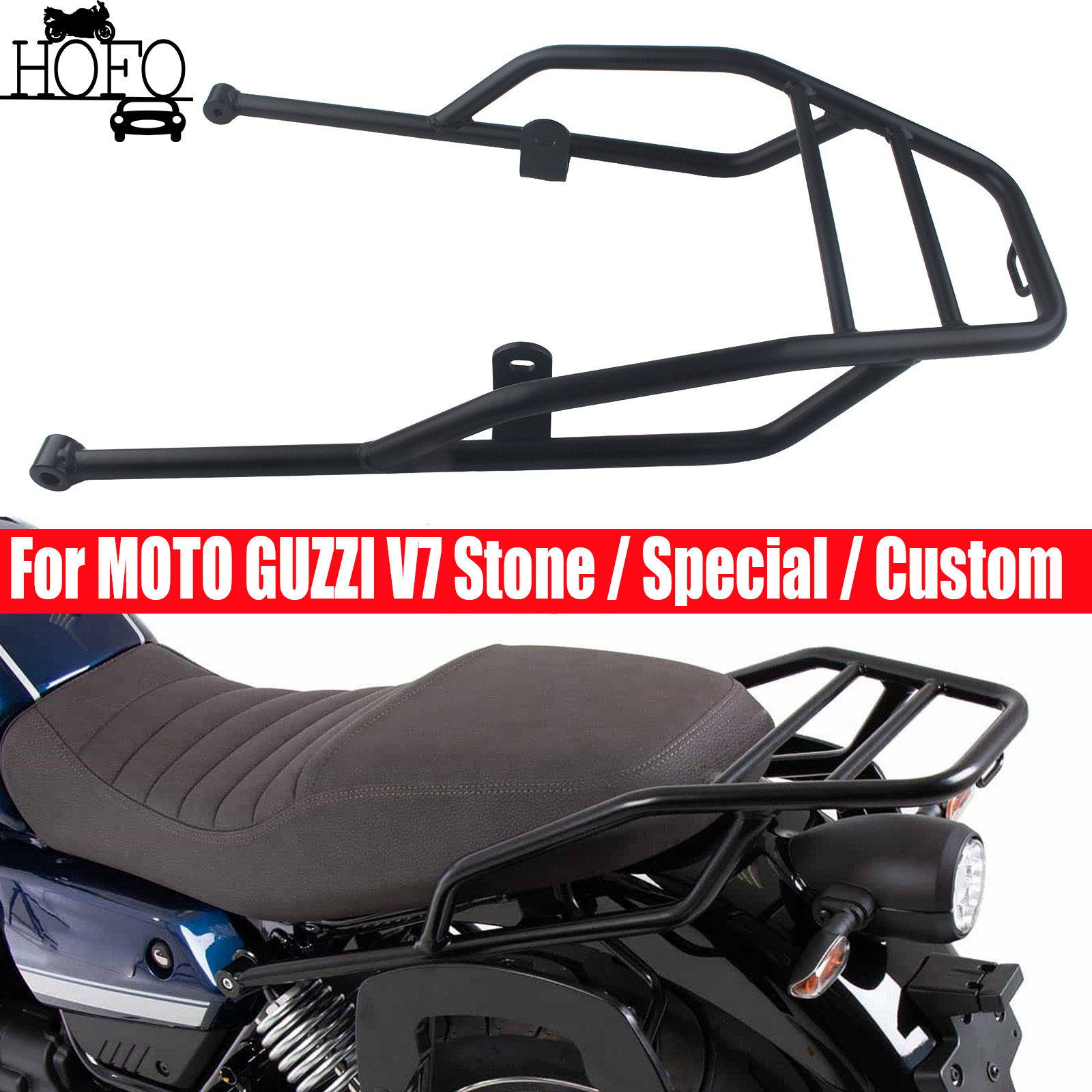 MOTO GUZZI V7 2021-2024 マットブラックの荷物ラックキャリアブラケット 1 セットに適合